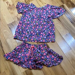 Girls floral shorts set